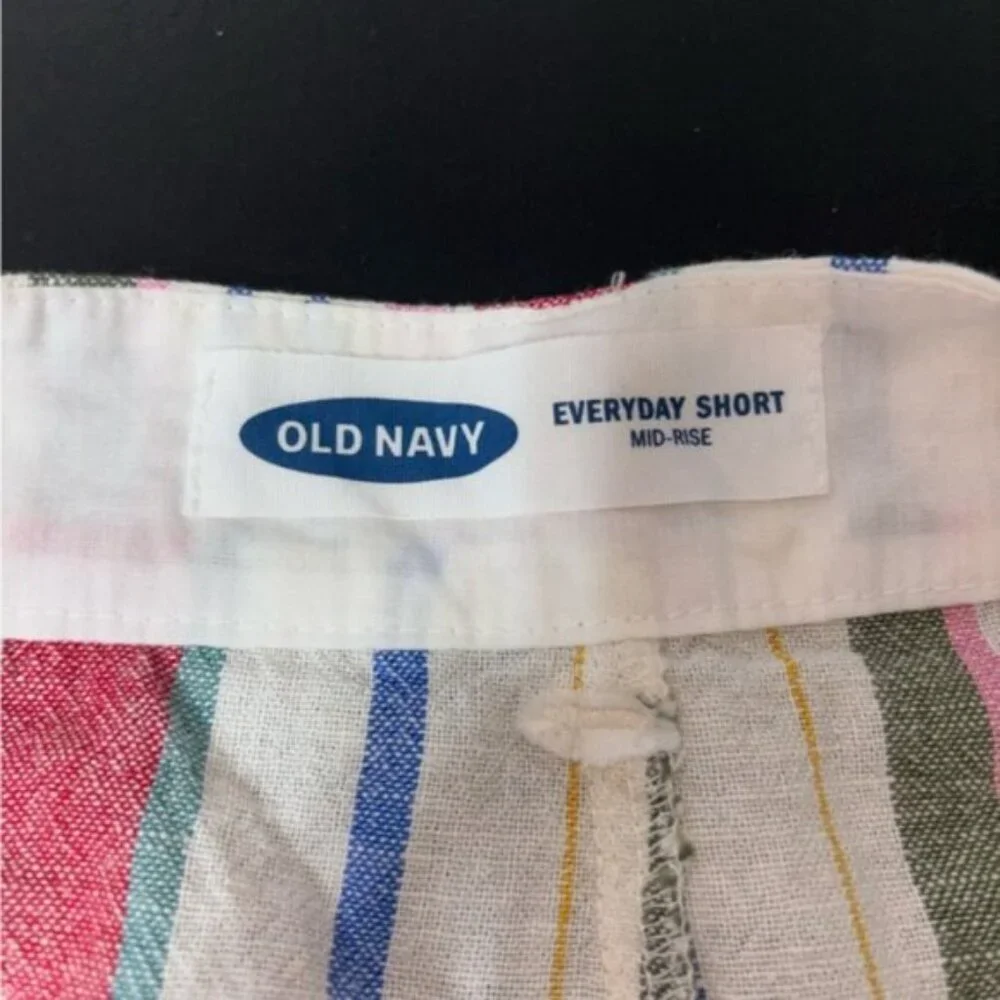 Old Navy Striped Shorts Women's Size 10 Colorful Coastal - Picture 2 of 6